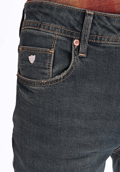 اعرض التفاصيل لـ مستقيم  خصر منخفض ساق مستقيمة جينز أخضر للرجال