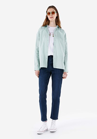 صورة من أمي فيت منتصف الخصر يتقلص الساق الجينز النسائي