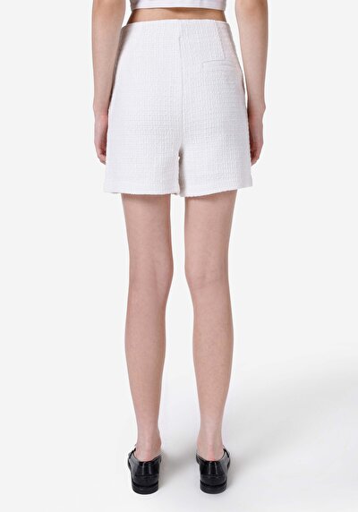 صورة من سليم خصر منخفض مستقيم شورت أبيض نسائي