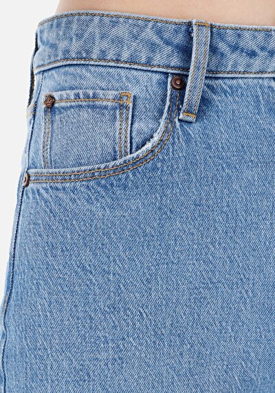 اعرض التفاصيل لـ أمي  ارتفاع الخصر تقلص الساق الجينز النيلي للنساء