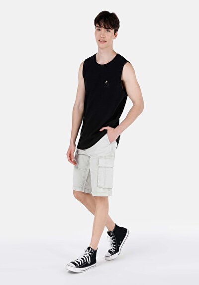 صورة من عادي الخصر مستقيم شورتات حجرية رجالية