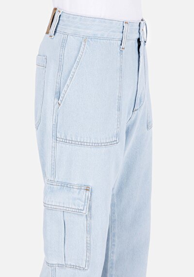 اعرض التفاصيل لـ كارجو فيت منتصف الخصر مستقيم الساق الجينز النيلي للرجال