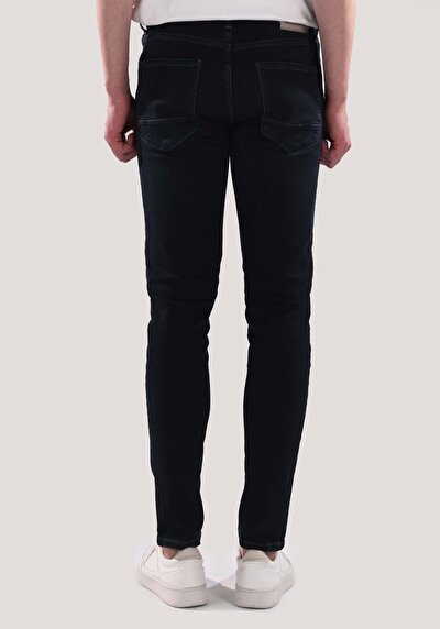 اعرض التفاصيل لـ ضيق خصر عالي ساق ضيقة جينز رجالي أزرق كحلي