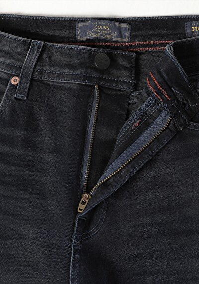 اعرض التفاصيل لـ ضيق خصر عالي ساق ضيقة جينز رجالي أزرق كحلي