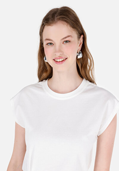 اعرض التفاصيل لـ   رقبة مستديرة مستقيم نسائي أبيض بلا أكمام تي شيرت