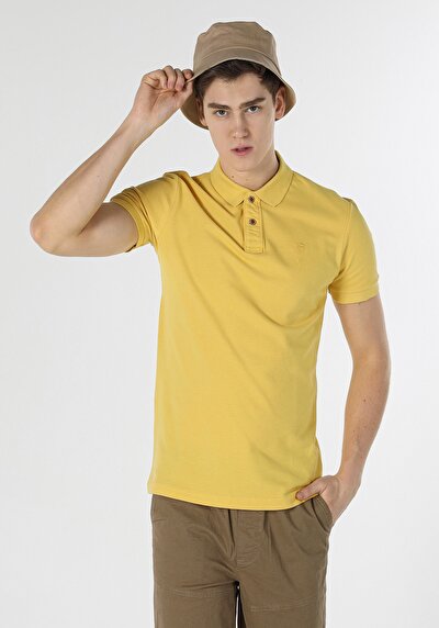 صورة من ضيق قصة بولو الرقبة مستقيم رجالي ساري كم قصير تي شيرت