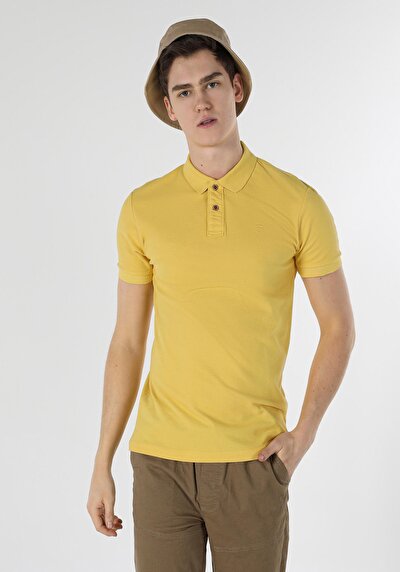 صورة من ضيق قصة بولو الرقبة مستقيم رجالي ساري كم قصير تي شيرت