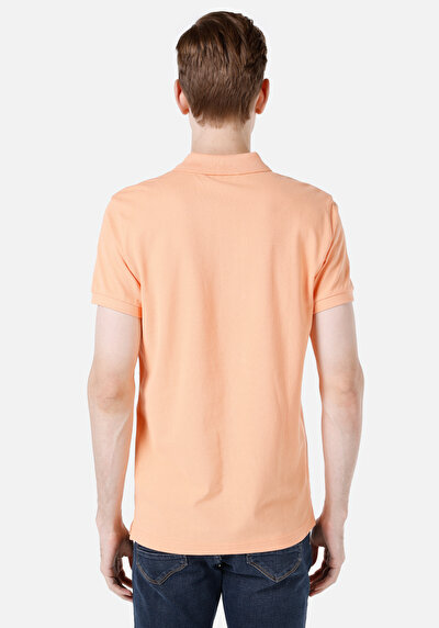 اعرض التفاصيل لـ  بولو رقبة مستقيم رجالي برتقالي كم قصير تي شيرت