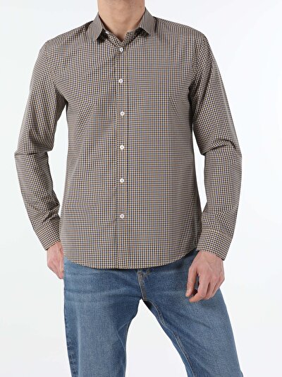 اعرض التفاصيل لـ زعفراني للرجال قميص  كم طويل