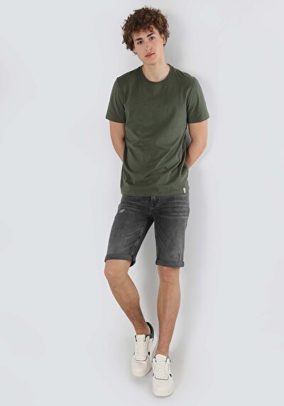 اعرض التفاصيل لـ عادي مقاس برقبة مستديرة رجالي أخضر كم قصير تي شيرت