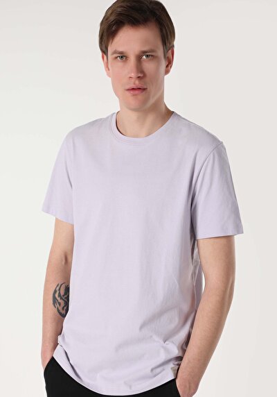 صورة من أرجواني للرجال تي شيرت بأكمام قصيرة