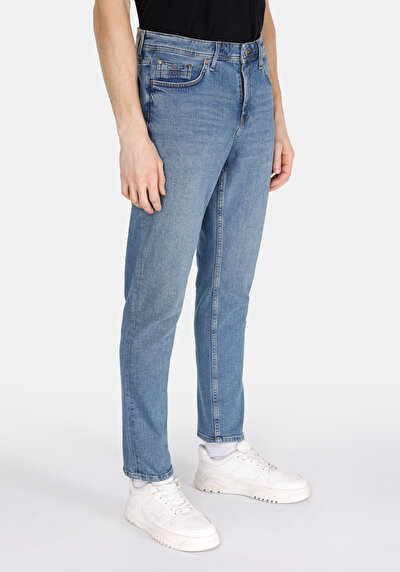 اعرض التفاصيل لـ   منتصف الخصر نحيف الساق الجينز النيلي للرجال