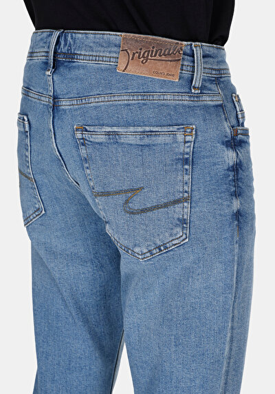 اعرض التفاصيل لـ   منتصف الخصر نحيف الساق الجينز النيلي للرجال