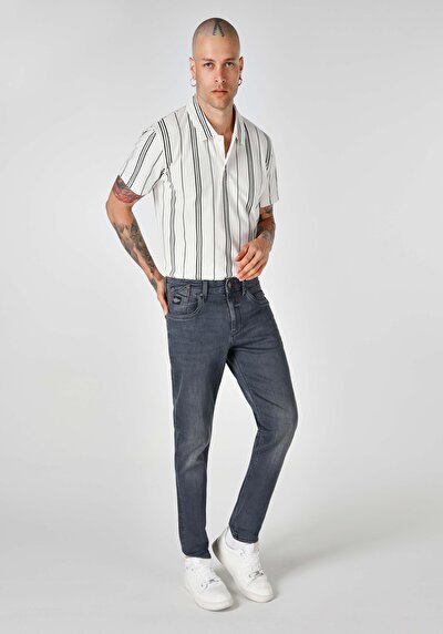 اعرض التفاصيل لـ سليم  خصر منخفض ساق ضيقة جينز أسود للرجال