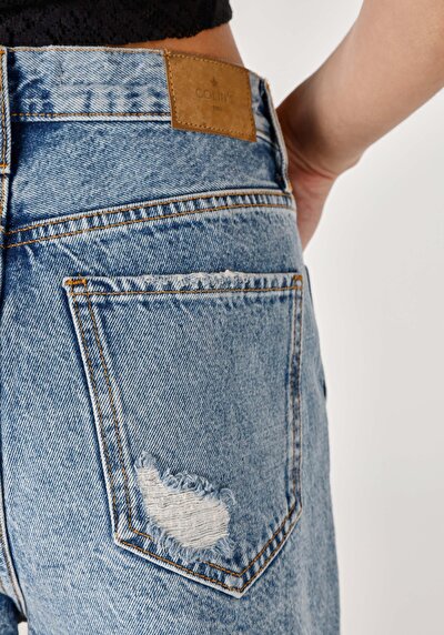 اعرض التفاصيل لـ أمي قصيرة الارتفاع الخصر نسائي الدنيم جان شورت