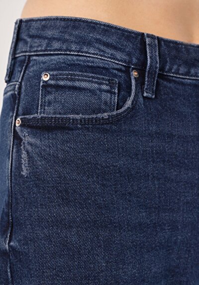 اعرض التفاصيل لـ Mom Fit ارتفاع الخصر تقلص الساق الجينز الرمادي للنساء