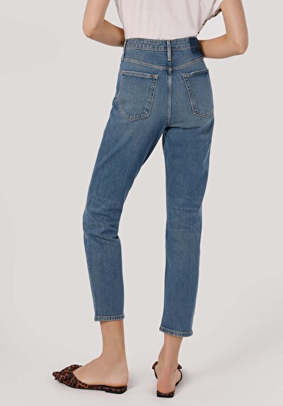 اعرض التفاصيل لـ نحيف  ارتفاع الخصر تقلص الساق الجينز النيلي النسائي