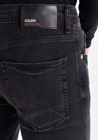 اعرض التفاصيل لـ Skinny Fit Rise Waist ساق ضيقة جينز أسود للرجال