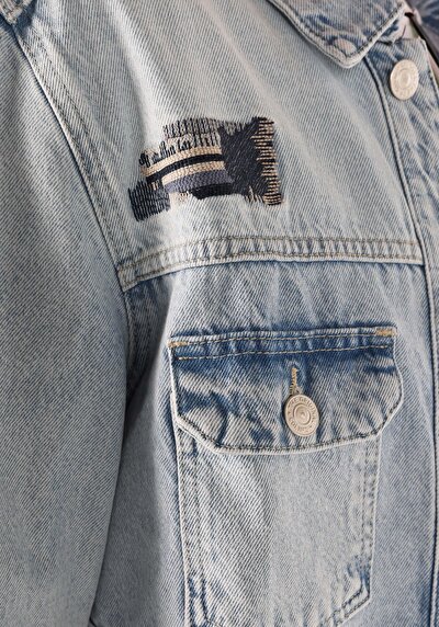 اعرض التفاصيل لـ أزرق فاتح للرجال جاكيت سترة