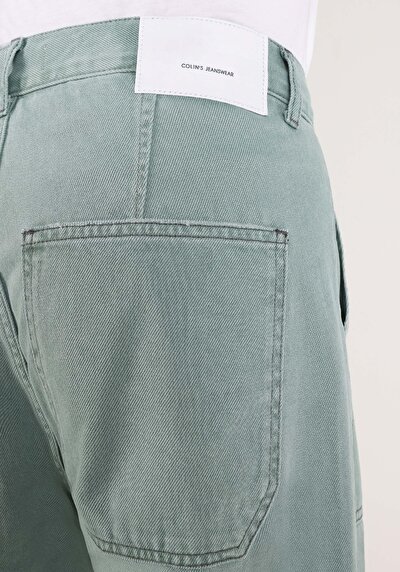 اعرض التفاصيل لـ  العمال متوسط الخصر مستقيم الساق الجينز الأخضر للرجال