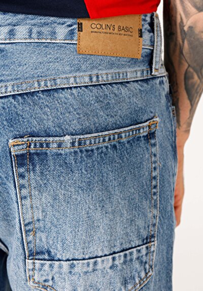 اعرض التفاصيل لـ   منتصف الخصر نحيف الساق الجينز النيلي للرجال