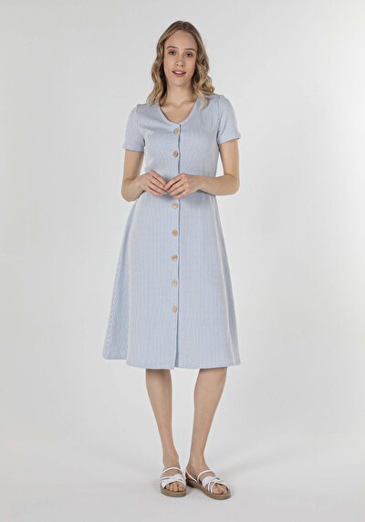 صورة من أزرق للنساء فستان