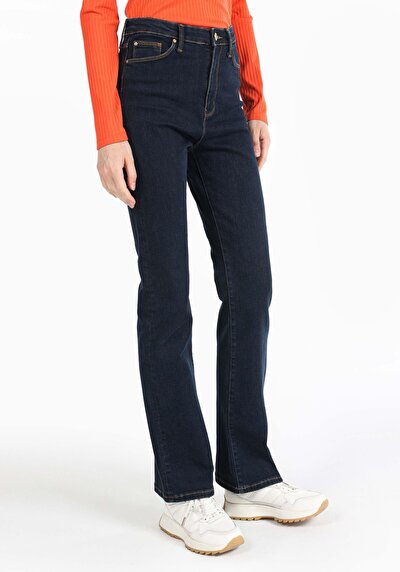 صورة من عادي الخصر حذاء نسائي جينز نيلي