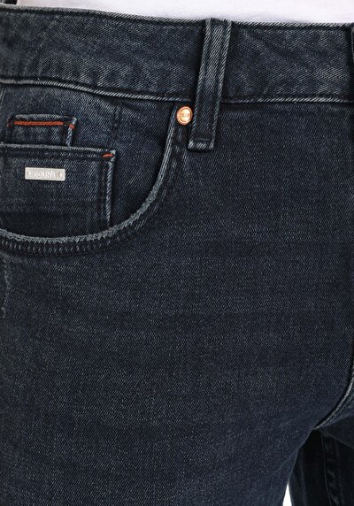 اعرض التفاصيل لـ مستقيم   الخصر ساق مستقيمة جينز رجالي أزرق كحلي