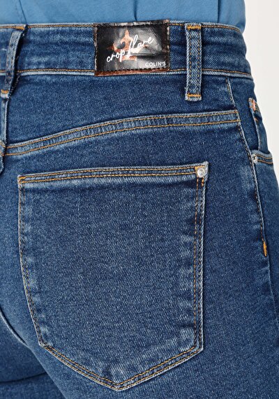 اعرض التفاصيل لـ عادي مناسب ارتفاع الخصر قصير الساق الإسبانية الجينز النسائي