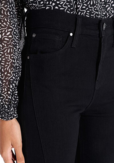 اعرض التفاصيل لـ عادي مقاس ارتفاع الخصر شق الساق الجينز النسائي النيلي