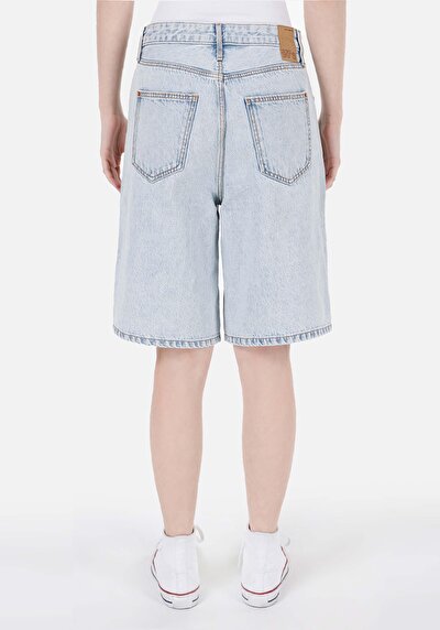 اعرض التفاصيل لـ  ارتفاع الخصر نسائي الدنيم الجينز شورت