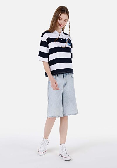 اعرض التفاصيل لـ  ارتفاع الخصر نسائي الدنيم الجينز شورت