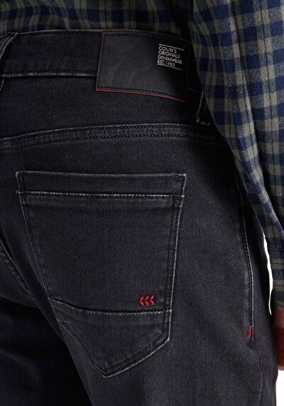 اعرض التفاصيل لـ سليم  خصر منخفض ساق ضيقة جينز أسود للرجال