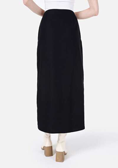 اعرض التفاصيل لـ ميدي تنورة مستقيمة نسائية أسود تنورة