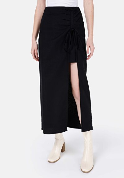 اعرض التفاصيل لـ ميدي تنورة مستقيمة نسائية أسود تنورة