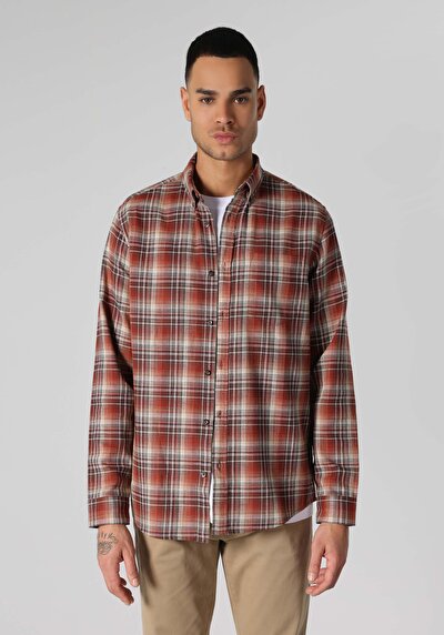 صورة من قميص رقبة منقوشة رجالي متعدد الألوان كم طويل قميص