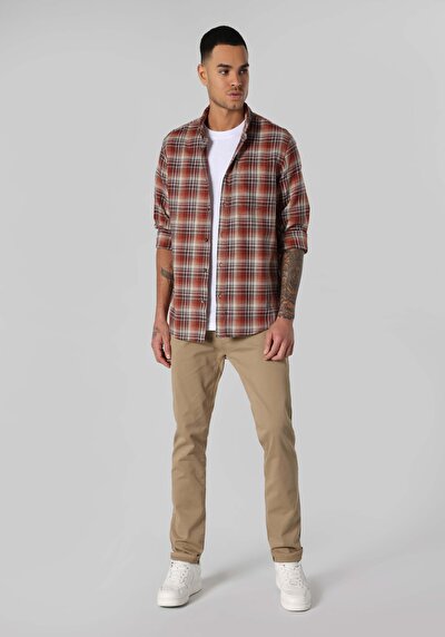 اعرض التفاصيل لـ قميص   رقبة منقوشة رجالي متعدد الألوان كم طويل قميص