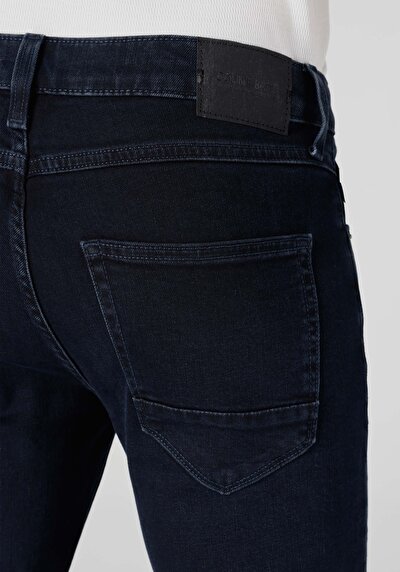 اعرض التفاصيل لـ مستقيم  خصر منخفض مستقيم الساق الجينز النيلي للرجال