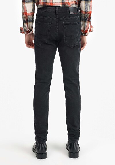 اعرض التفاصيل لـ سليم  خصر منخفض ساق ضيقة جينز أسود للرجال