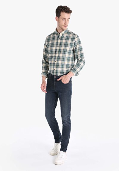 صورة من سليم  خصر منخفض ساق ضيقة جينز أسود للرجال