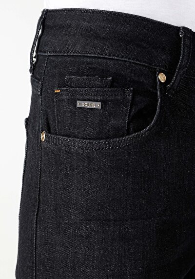 اعرض التفاصيل لـ مستقيم  خصر منخفض مستقيم الساق الجينز النيلي للرجال