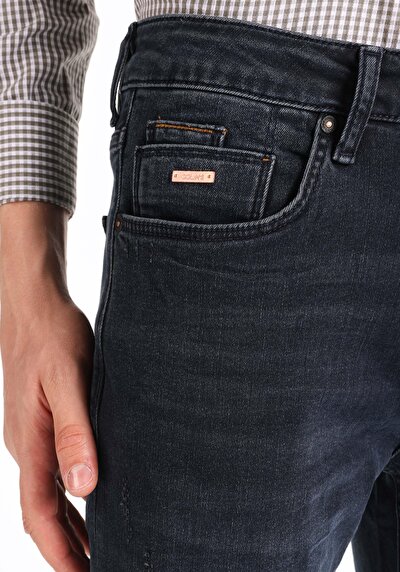 اعرض التفاصيل لـ مستقيم  خصر منخفض مستقيم الساق الجينز الداكن للرجال