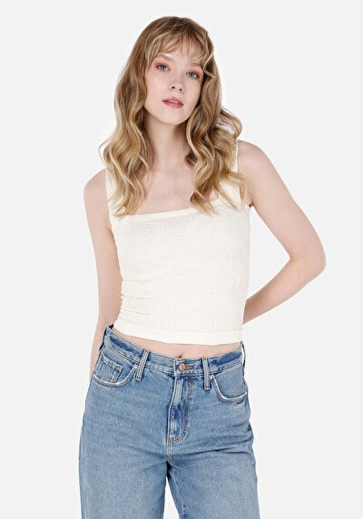 صورة من سليم فيت للنساء Ecru تانك بلوزة