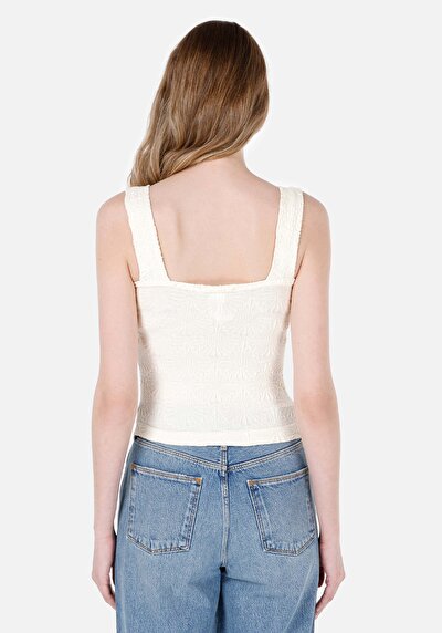 صورة من سليم فيت للنساء Ecru تانك بلوزة