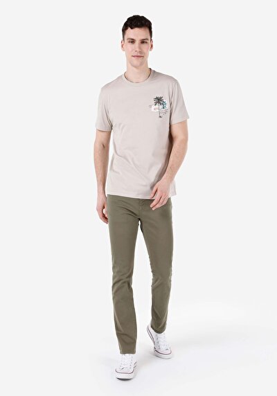 اعرض التفاصيل لـ   رقبة مستديرة مستقيم تي شيرت رجالي حجر كم قصير