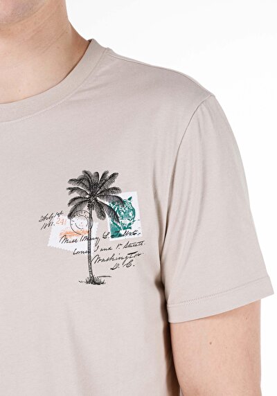 اعرض التفاصيل لـ   رقبة مستديرة مستقيم تي شيرت رجالي حجر كم قصير