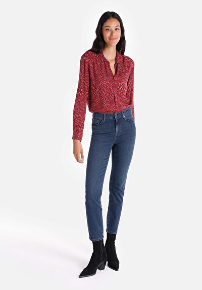 صورة من نحيف   الخصر مستقيم الساق نسائية نيلي جينز