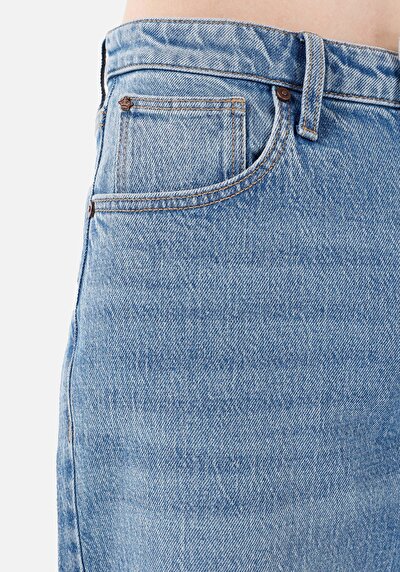 اعرض التفاصيل لـ   خصر عالي ساق واسعة نسائي نيلي جينز