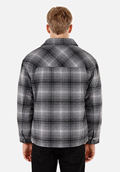 اعرض التفاصيل لـ معطف رجالي رمادي عادي