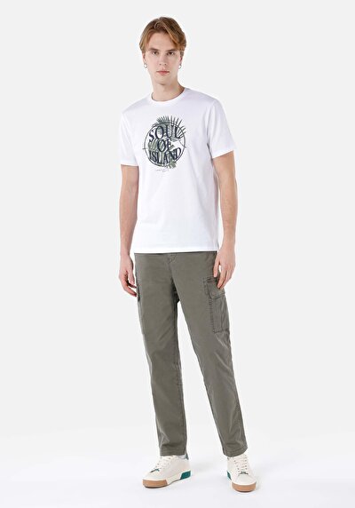 صورة من عادي   الخصر مستقيم الساق رجالي بنطلون أخضر